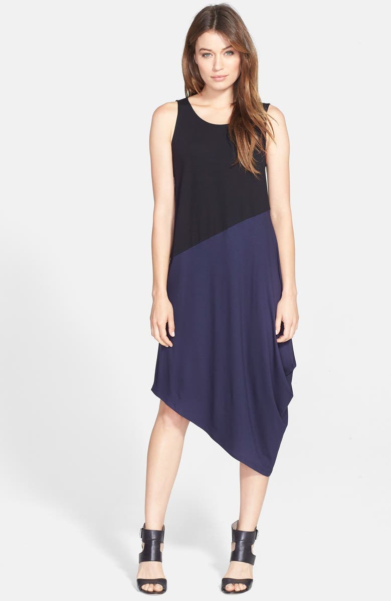 Eileen Fisher Asymmetrical Colorblock Jersey Dress (Regular & Petite ...