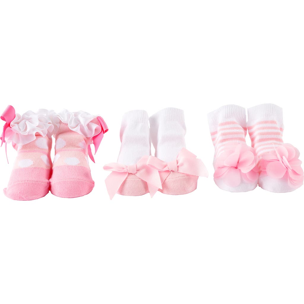 Mud Pie 3-pack Socks In Pink
