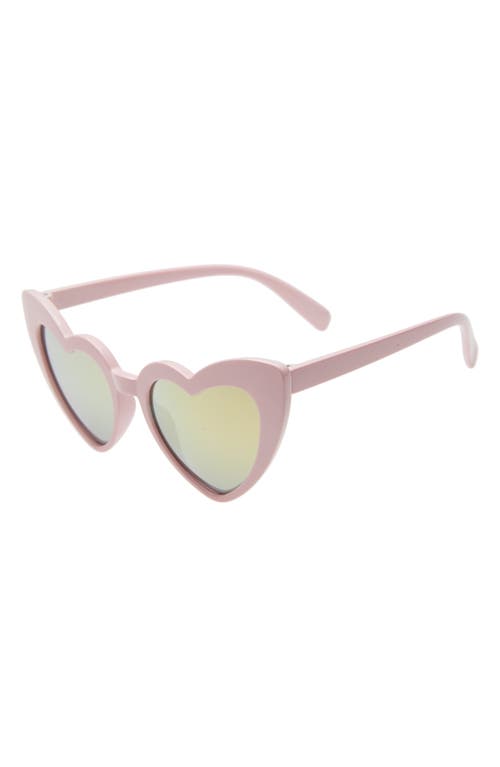 Rad + Refined Heart Sunglasses in Pink/Mirror
