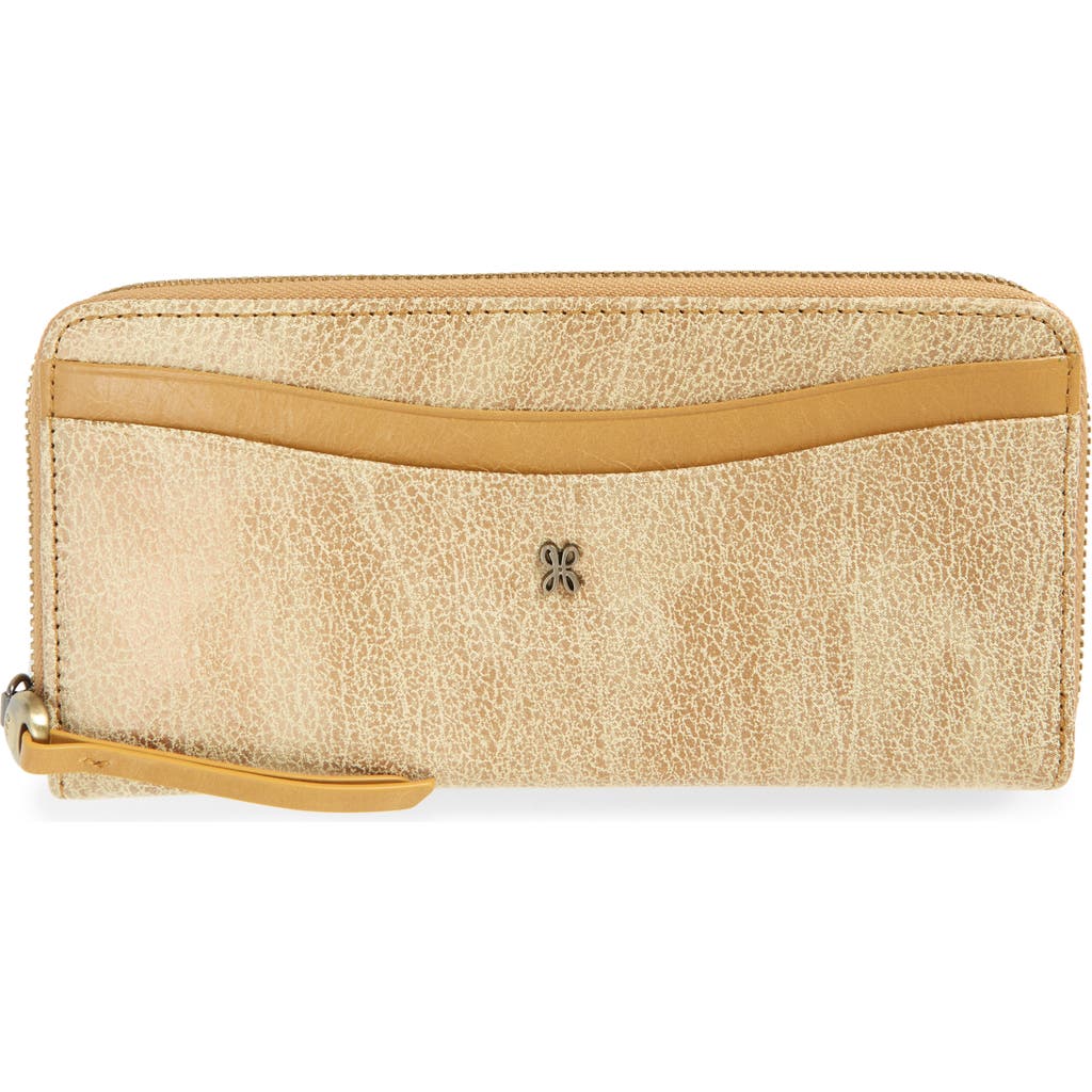Hobo Max Large Zip Around Continental Wallet In Gold