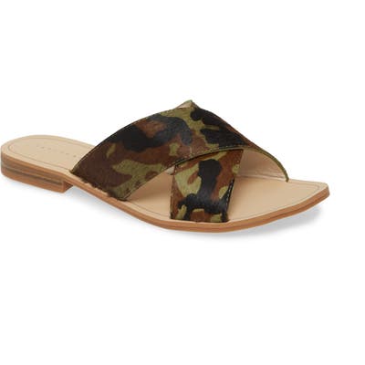 Sanctuary Sashay Genuine Calf Hair Slide Sandal, Green