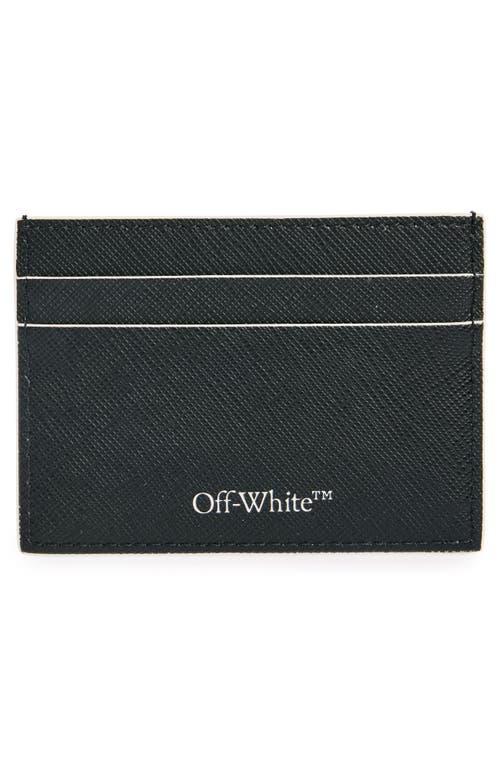 Off-white Monogram Logo Leather Card Case In Black-white