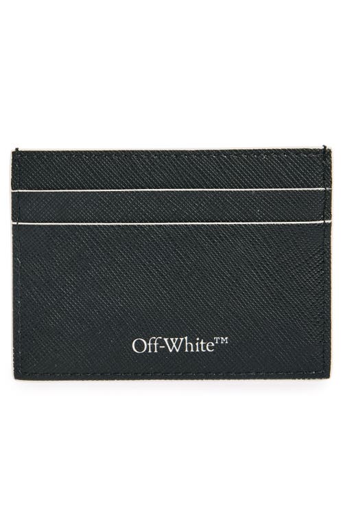 Shop Off-white Monogram Logo Leather Card Case In Black-white