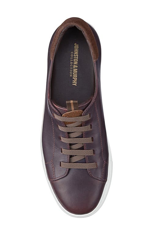 Johnston & Murphy Anson Lace-to-toe Leather Sneaker In Dark Brown English Full Grain