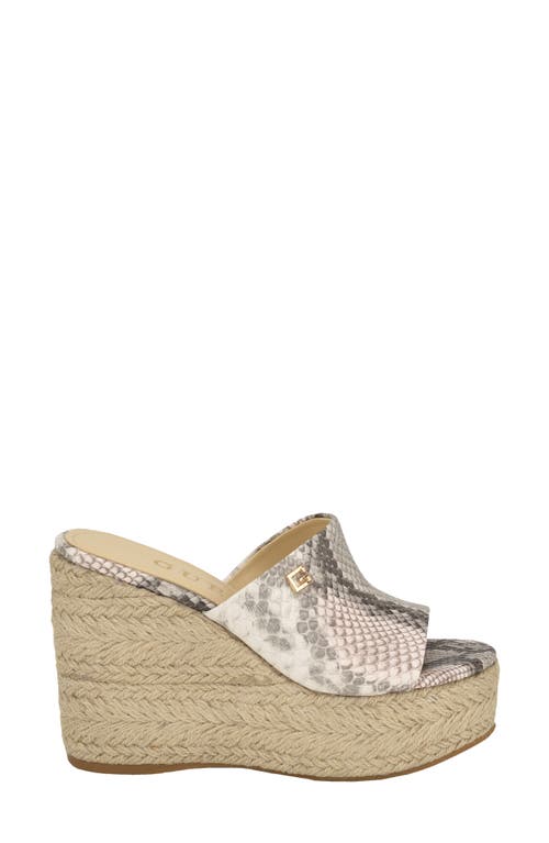 Shop Guess Evba Espadrille Platform Wedge Sandal In Taupe/grey