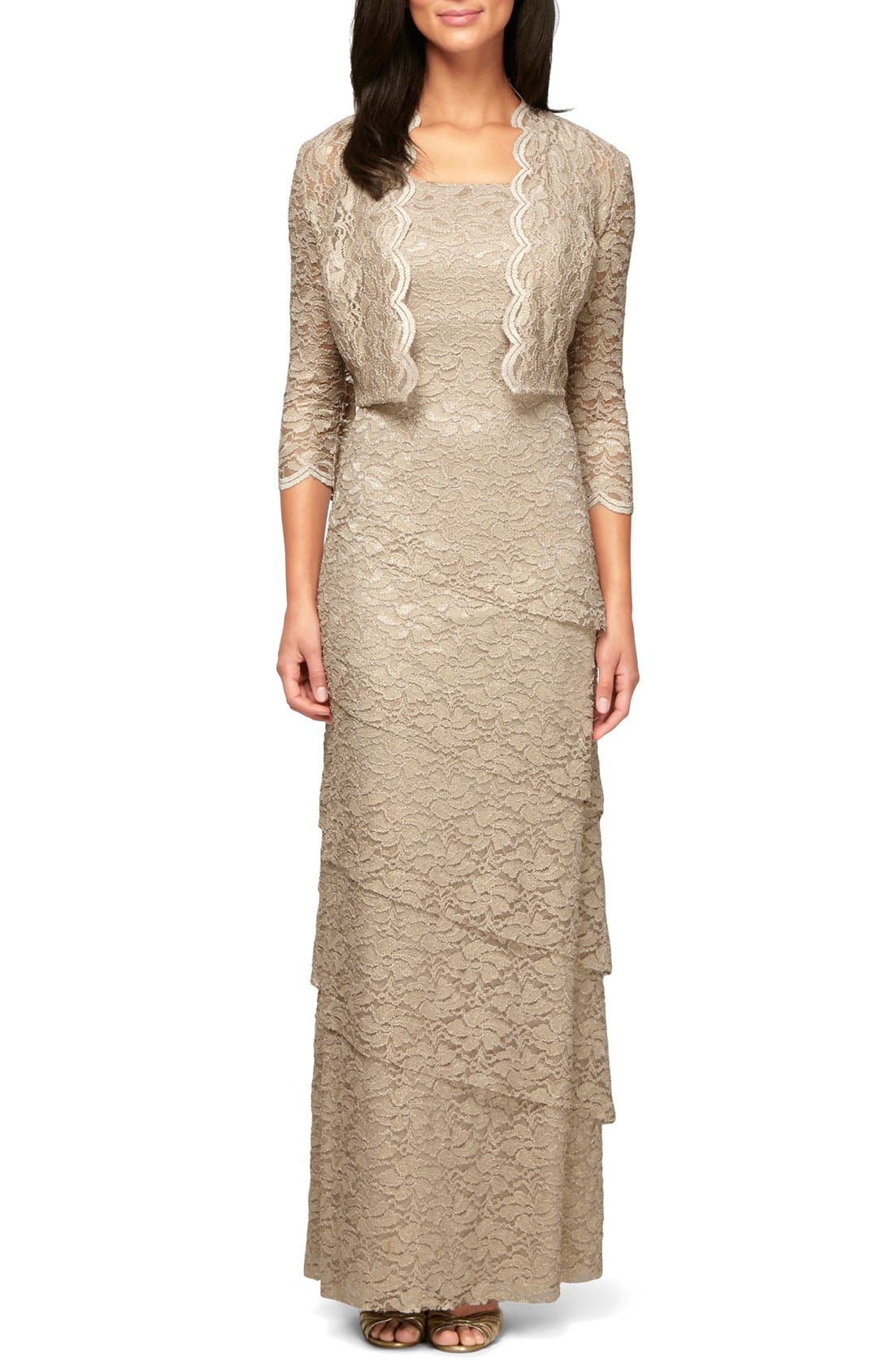 Alex Evenings Lace Column Gown with Jacket Nordstrom
