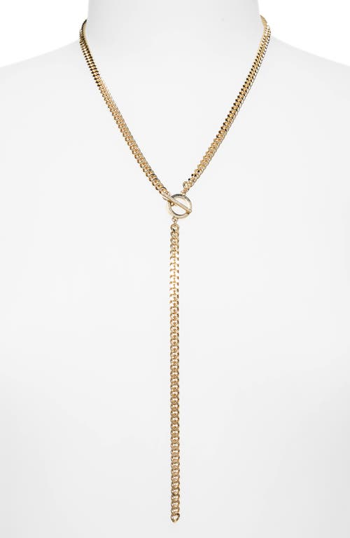 halogen(r) Curb Chain Toggle Y Necklace in Gold