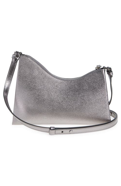 Shop Maison Margiela Small Snatched Leather Shoulder Bag In Metallic Grey