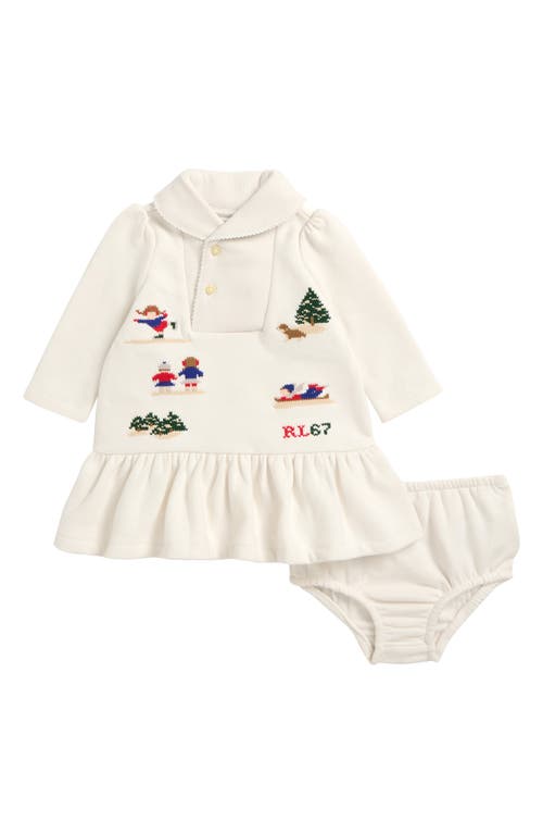 Shop Ralph Lauren Embroidered Fleece Polo Dress In Nevis