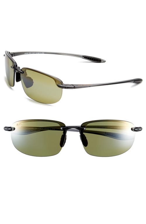 Shop Maui Jim Ho'okipa 63mm Polarizedplus®2 Rectangular Sunglasses In Smoke Grey/maui Ht