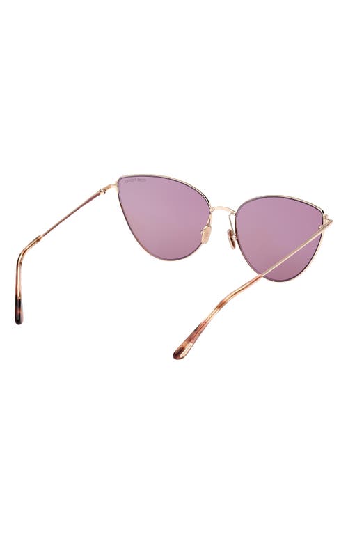 Shop Tom Ford Anais 62mm Cat Eye Sunglasses In Shiny Rose Gold/pink