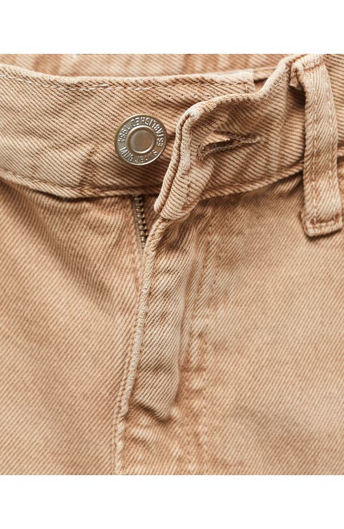 Mango Denver High Rise Wide Leg Jeans In Light Pastel Brown