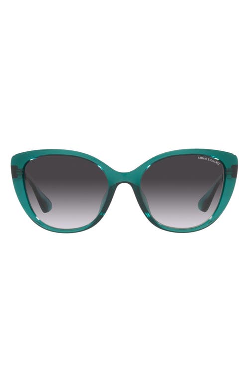 Armani Exchange 54mm Gradient Cat Eye Sunglasses in Transparent Blue at Nordstrom