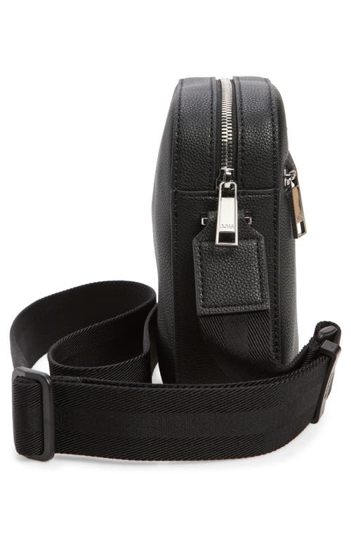 Shop Hugo Ray North/south Faux Leather Crossbody Bag In Black