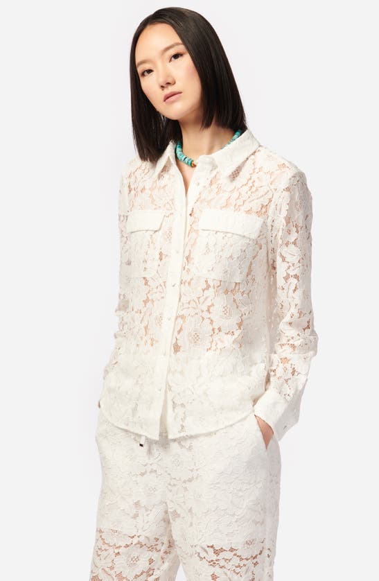 Shop Cami Nyc Rosalind Lace Button-up Shirt In White