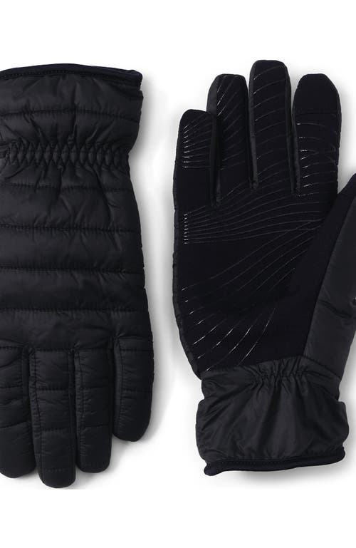 Shop Lands' End Wanderweight Quilted Ez Touch Screen Gloves In Black