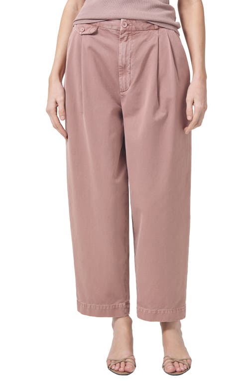 Agolde Becker Pleated Relaxed Fit Twill Chinos In Spider Lily