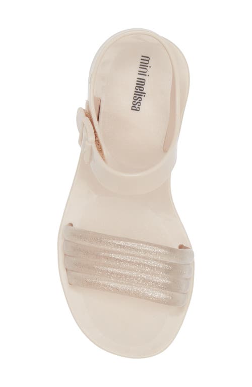 Shop Mini Melissa Kids' Mar Wave Sandal In Beige/glitter Beige