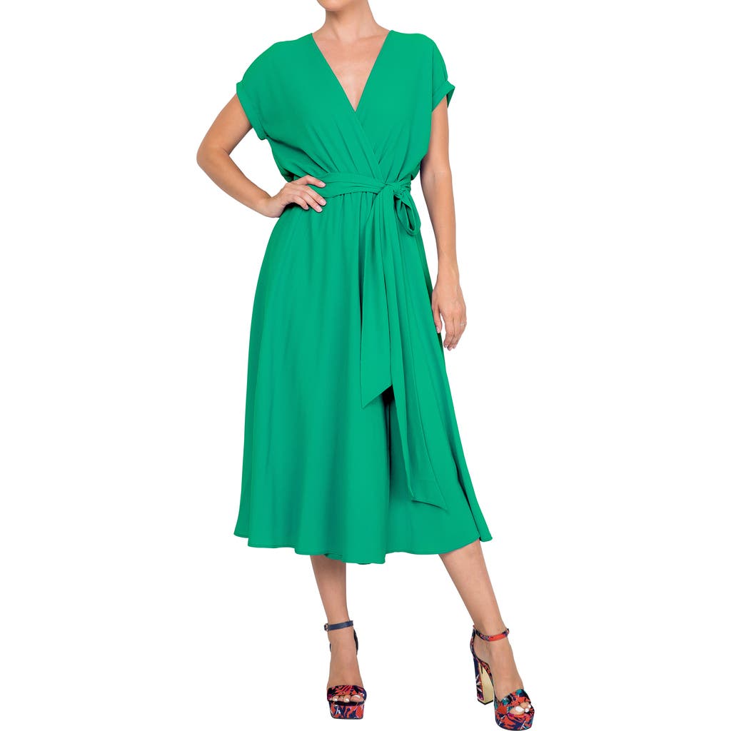 Meghan La Jasmine Midi Dress In Emerald