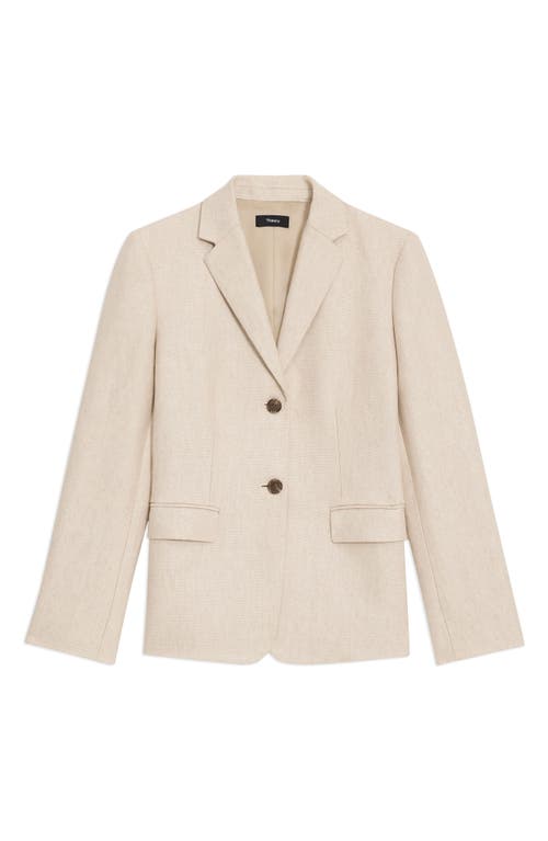 Theory Slim Fit Single Breasted Linen Blazer Straw at Nordstrom,