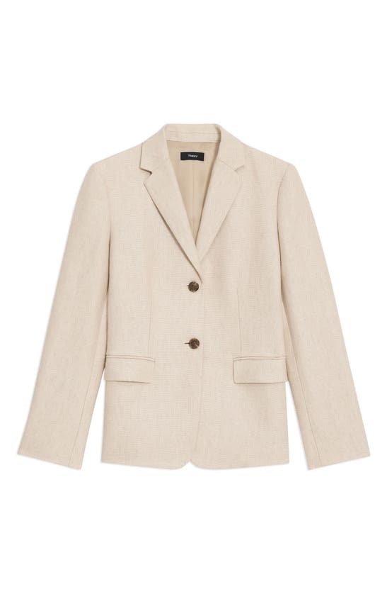 Shop Theory Slim Fit Single Breasted Linen Blazer In Straw