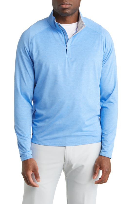 Peter Millar Crown Crafted Stealth Performance Quarter Zip Pullover In Marina Blue