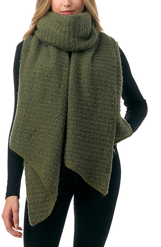 Marcus Adler Ultra Soft Chunky Whip Stitch Scarf In Olive