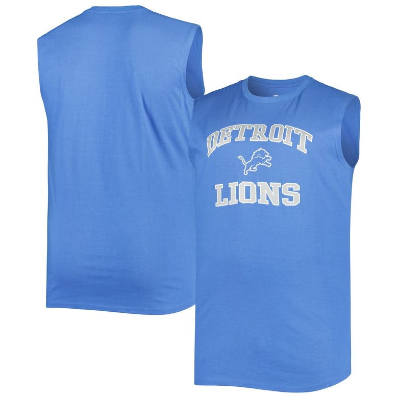 Shop Fanatics Branded Blue Detroit Lions Big & Tall Muscle Tank Top