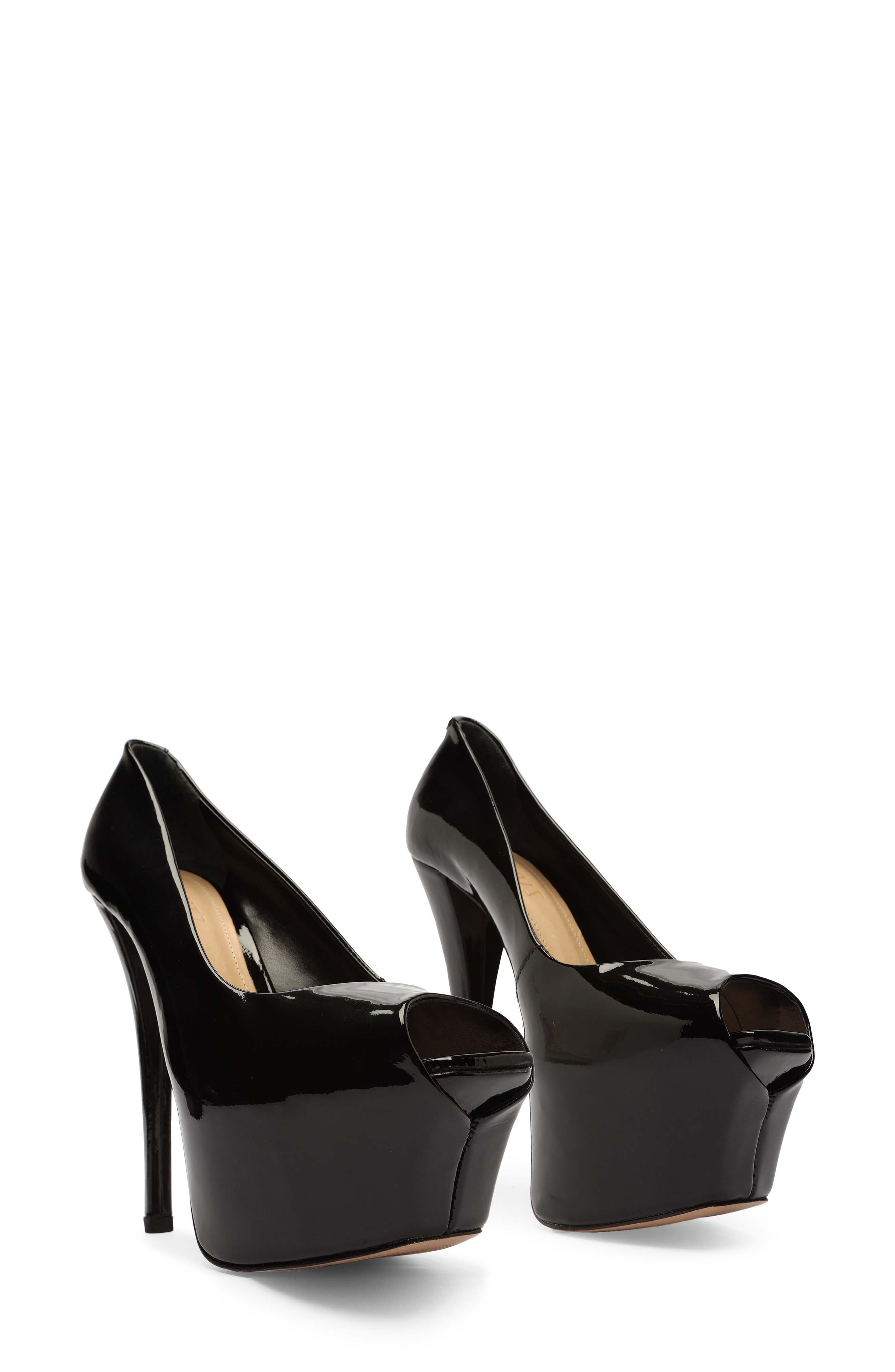 Schutz Zelda Peep Toe Platform Pump in Black Smart Closet