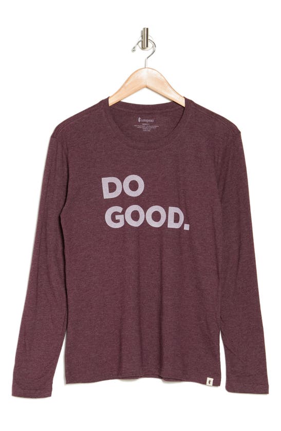 Shop Cotopaxi Do Good Organic Cotton & Recycled Polyester Long Sleeve T-shirt In Wine