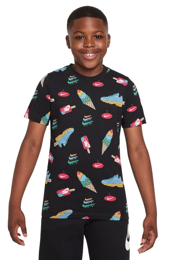 Shop Nike Kids' Ice Cream Print T-shirt In Black