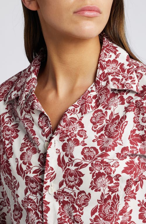 Shop Faithfull The Brand Estelle Fitted Shirt In Striped Floral Wine