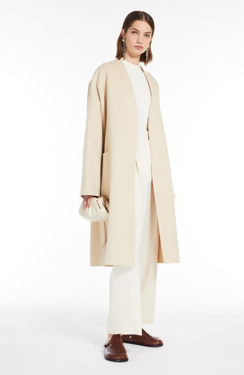 Shop Max Mara Eris Virgin Wool Wrap Coat In Sand