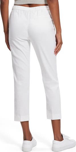 Theory Women's Linen Blend High Rise Pull On Capri Pants White Size 6 -  Shop Linda's Stuff