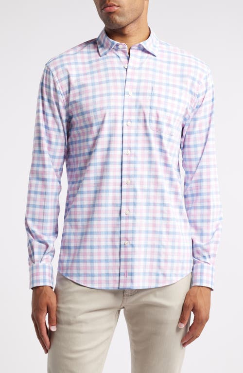 Shop Johnnie-o Mcarthur Check Performance Button-down Shirt In Navy