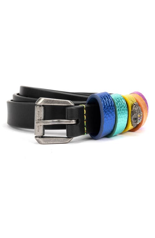 KURT GEIGER KURT GEIGER LONDON RAINBOW KEEPER LEATHER BELT 