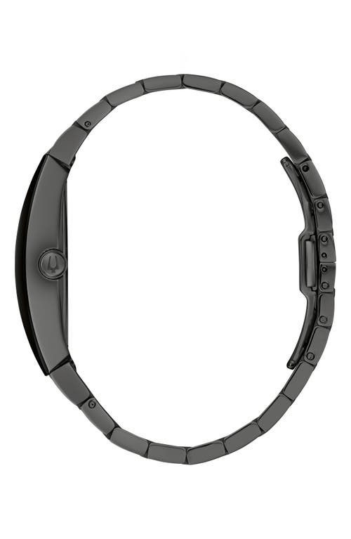 Bulova Modern Gemini Mens Diamond Accent Black Stainless Steel Bracelet Watch 98d177 In Black