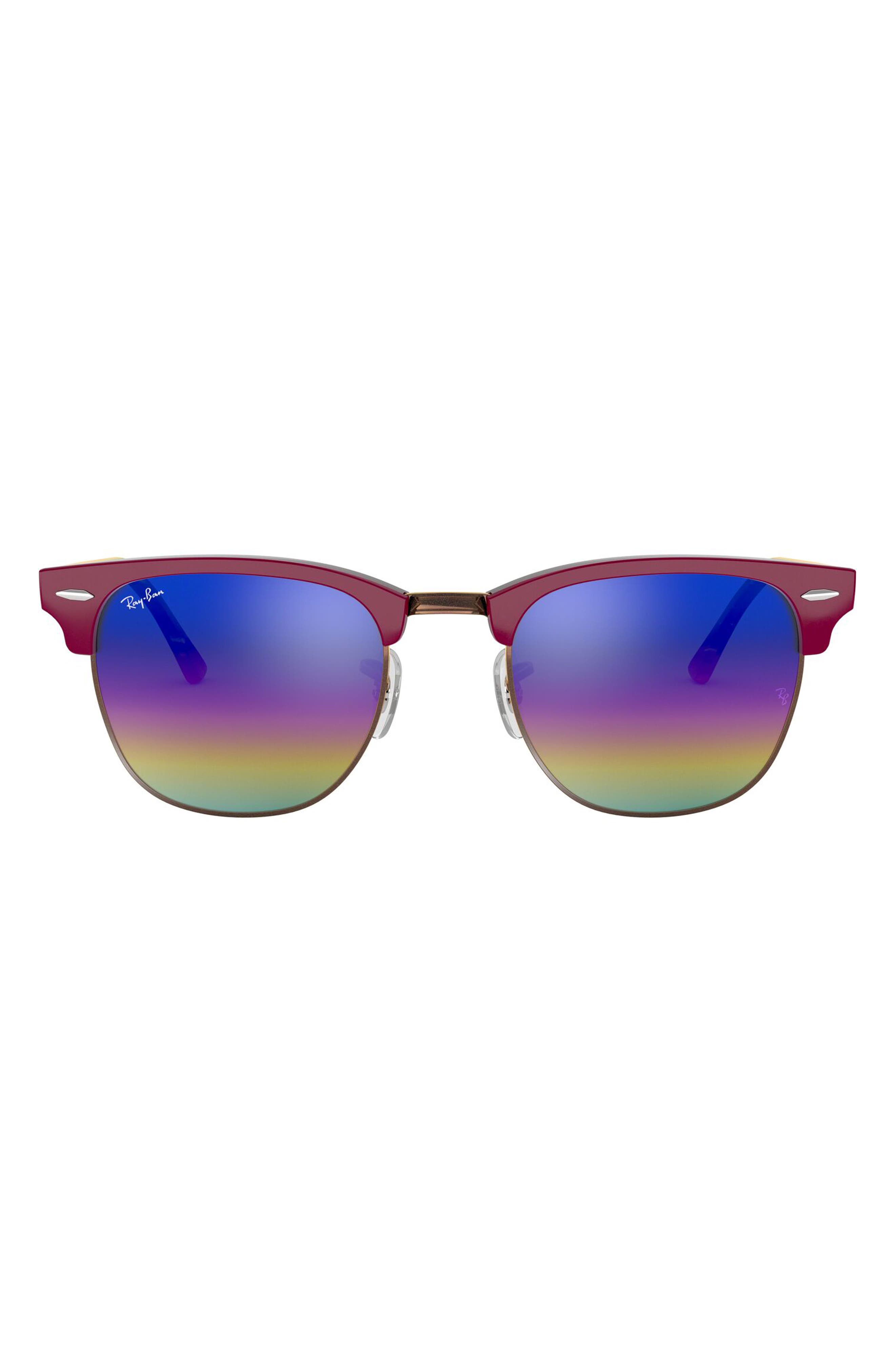Ray Ban Clubmaster 49mm Sunglasses In Dark Red2