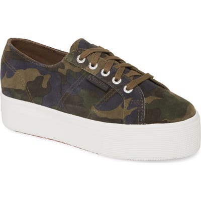 Superga 2790 Fanvelvet Platform Sneaker