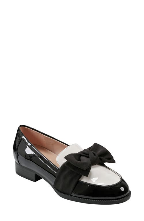 Bandolino Women's Lindio Bow Slip-on Tailored Loafers In Black White