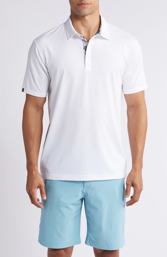 Shop Swannies James Solid Stretch Golf Polo In White