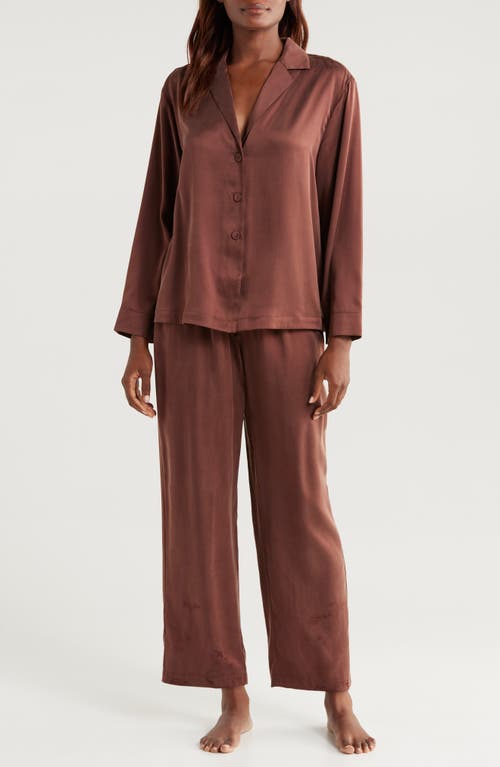 Shop Lunya Washable Silk Pajamas In Dozing Umber