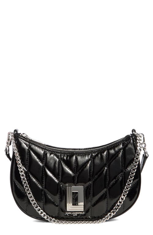 Shop Karl Lagerfeld Lafayette Demi Shoulder Bag In Black/silver