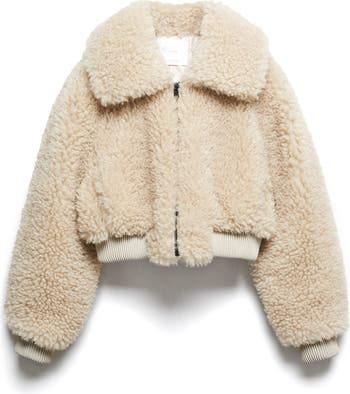 Exaggerated Long Sleeve Spread Collar Bubble Cropped Faux Fur Coat - W –  Trendy & Unique