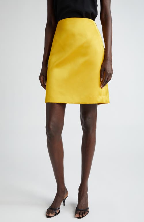 Satin A-Line Skirt in Sunflower