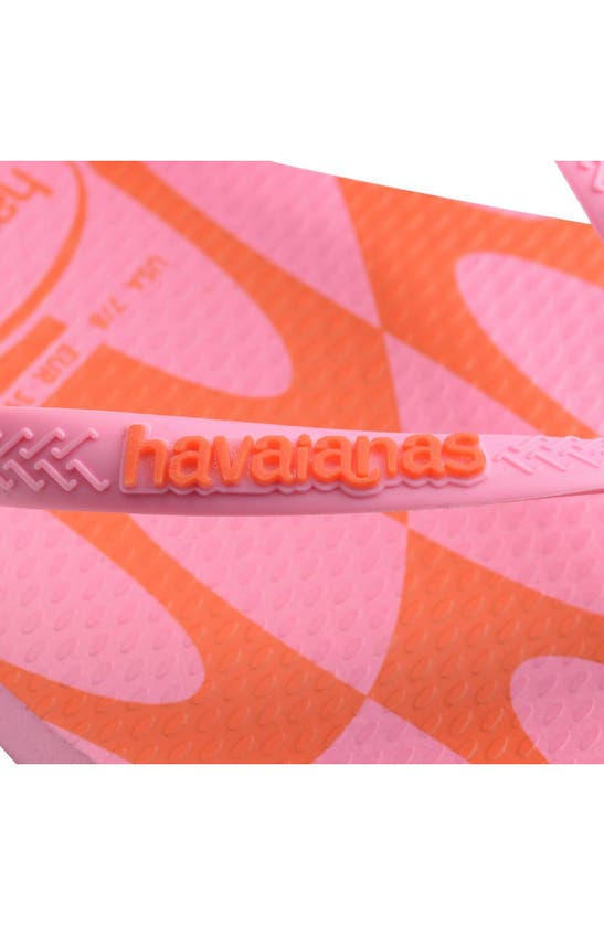 Shop Havaianas Distorted Wave Flip Flop In Pink Lemonade