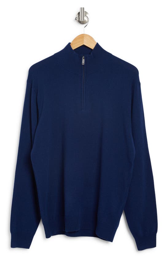 Rodd & Gunn Cashmere Merino Half-zip Sweater In Cobalt
