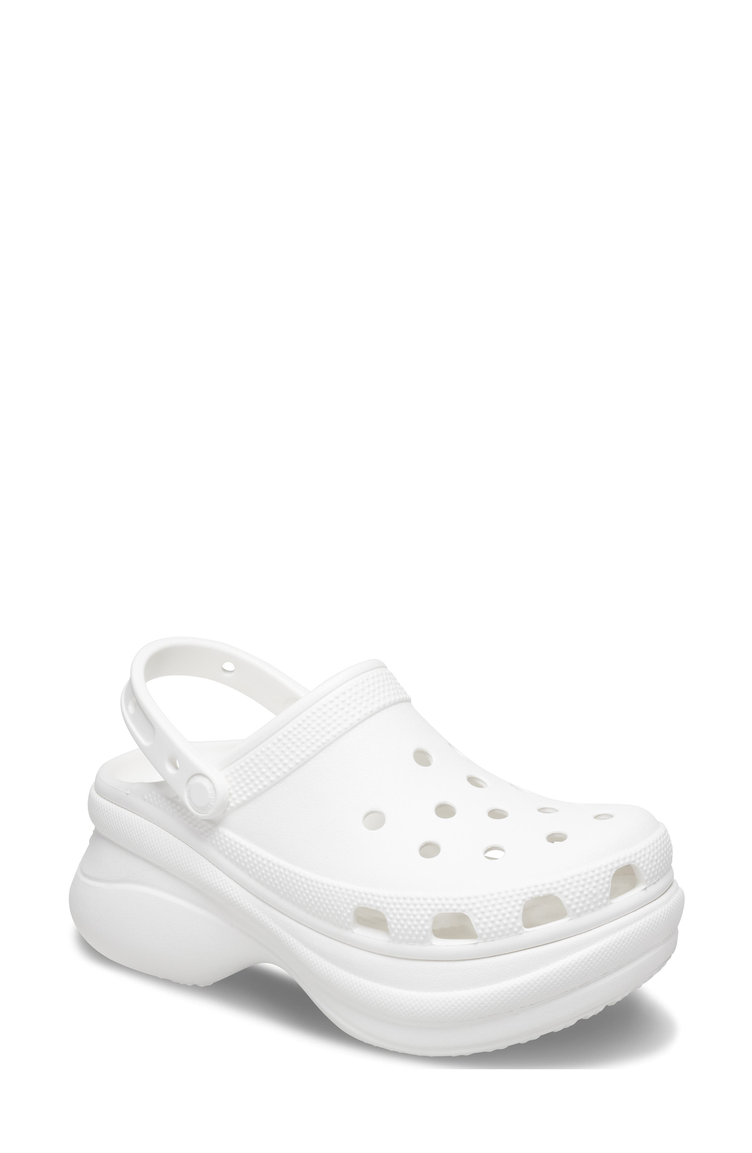 white platform crocs