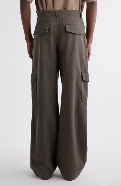 Shop Acne Studios High Waist Cargo Pants In Khaki Green