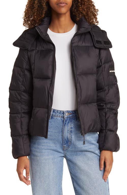 Square Quilted Puffer Jacket in Black